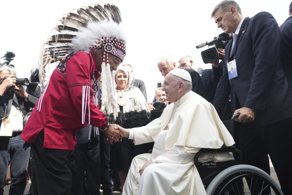 Pope Francis lands in Canada set for apologies to Indigenous groups