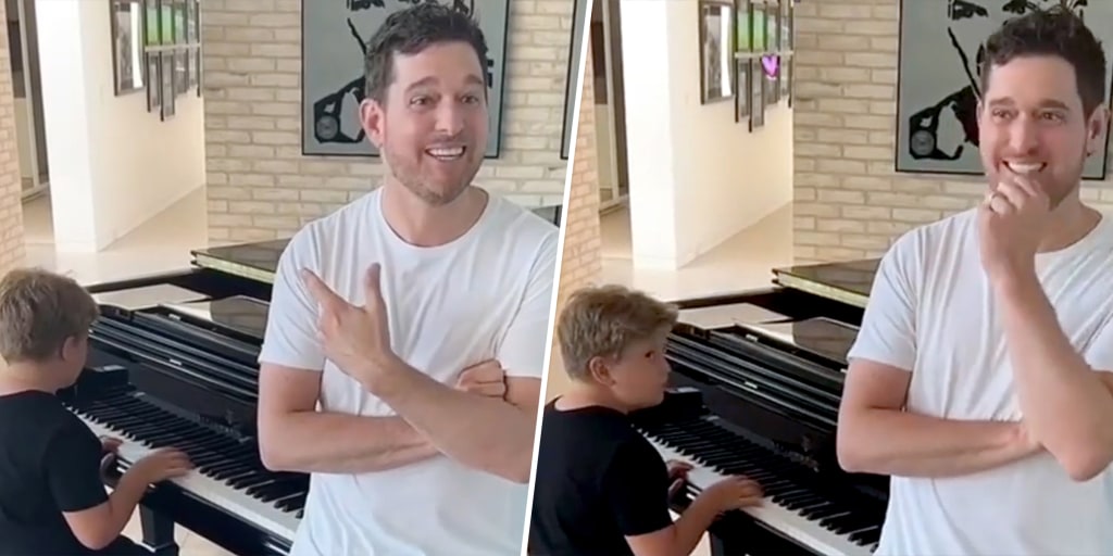Watch Michael Bublé Get Emotional When Son Noah Shows Off His Piano Skills