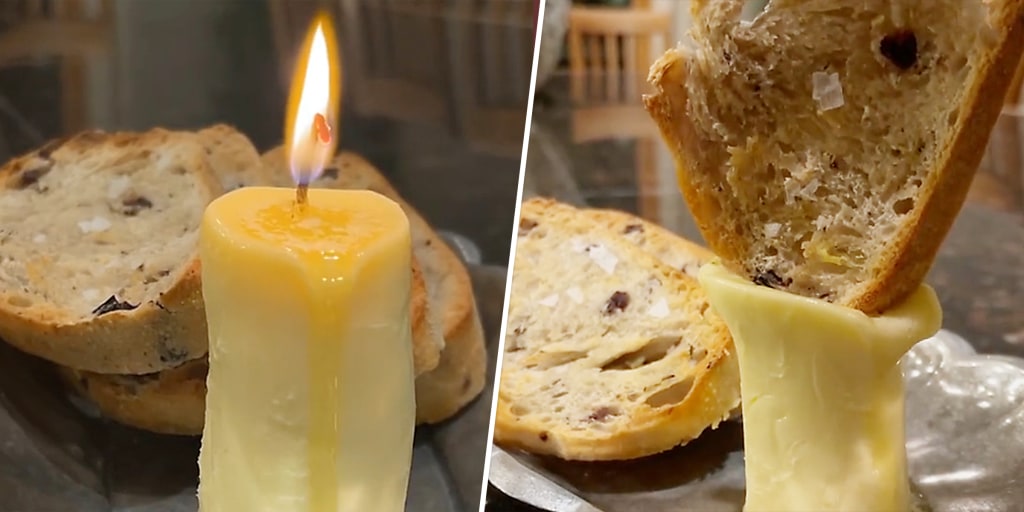 This is the viral butter candle and it was fun to make—a yummy idea fo