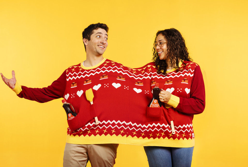 3 person shop christmas sweater