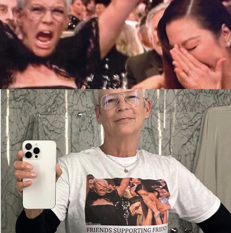 Jamie Lee Curtis wears Memed Shirt to support Michelle Yeoh