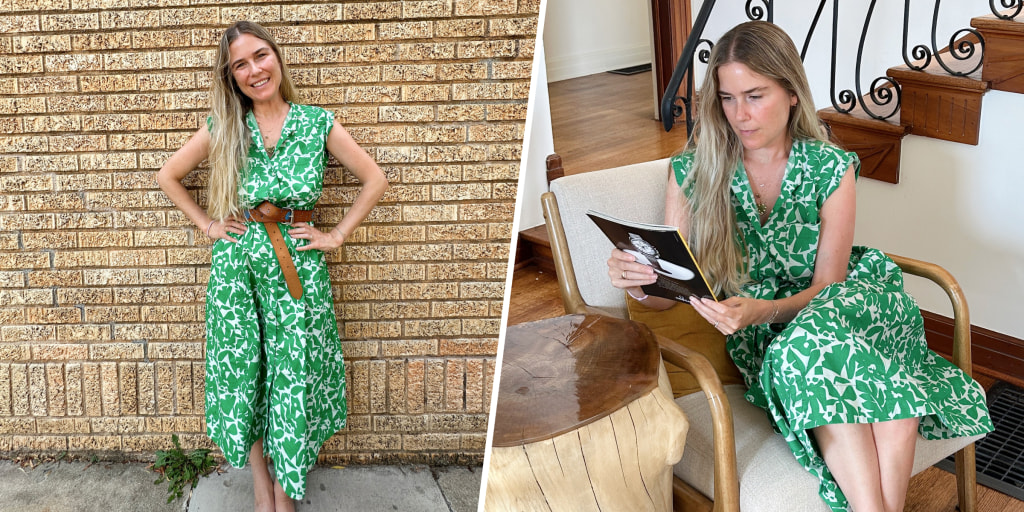 slim fit dress slacks Axle Utility Midi Dress | Palm Green main image 0