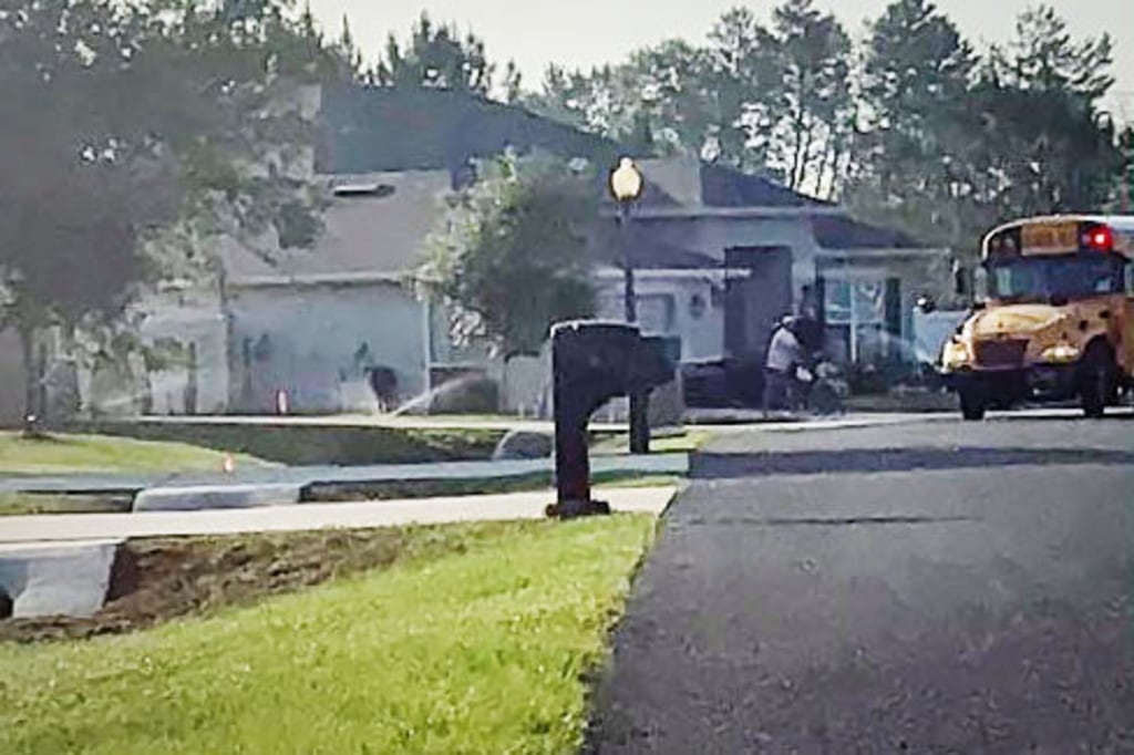 Man is accused of aiming sprinklers at students with disabilities waiting for a bus