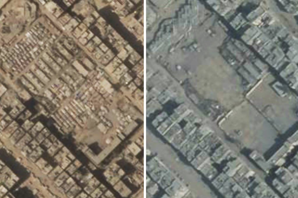 Satellite images show mass displacement of Palestinians fleeing Israeli assault in Gaza
