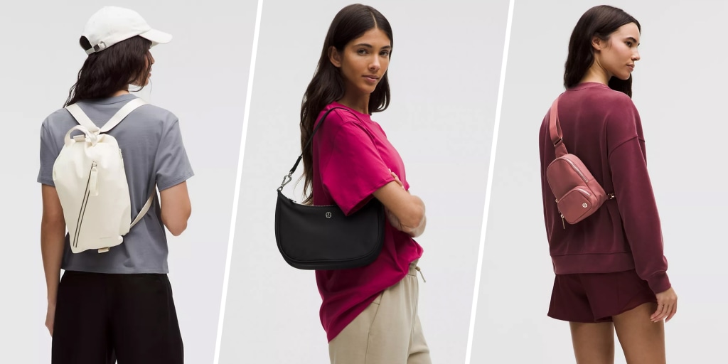 did lululemon change their bags Reusable Tote Carryall Handbag (Red) : Home & Kitchen 12 x 9 x 4 Lululemon Tote Carryall bag with white text on red background and Black handles and trim Lululemon Festival Bag 2025 Strap