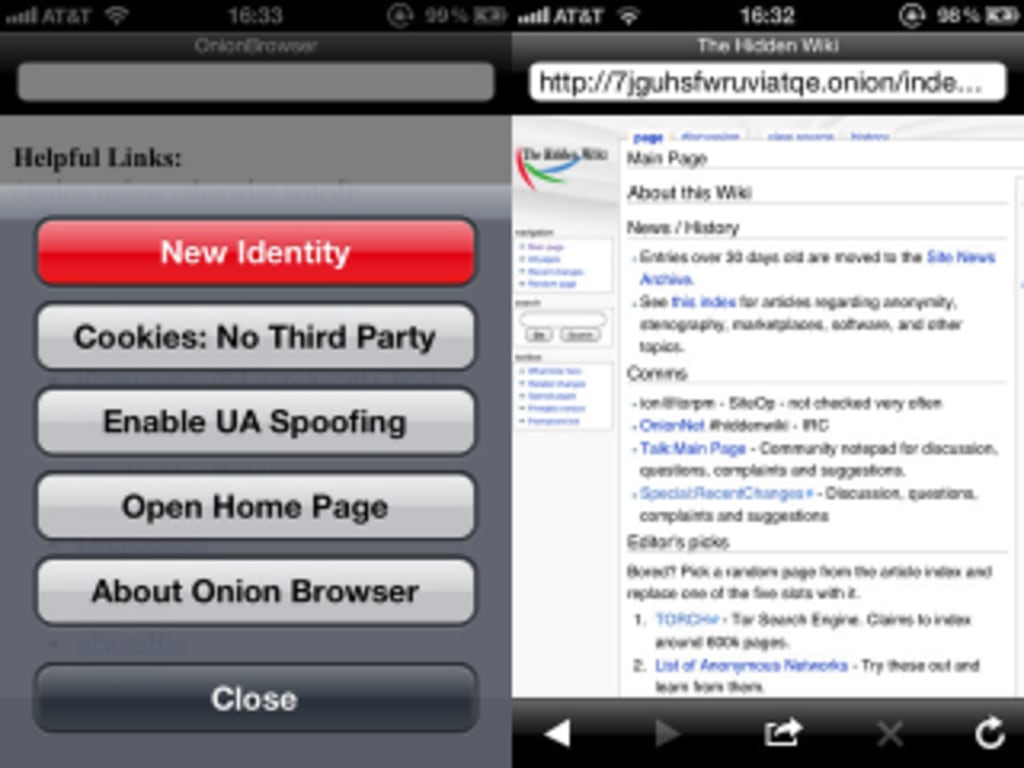 Onion live links