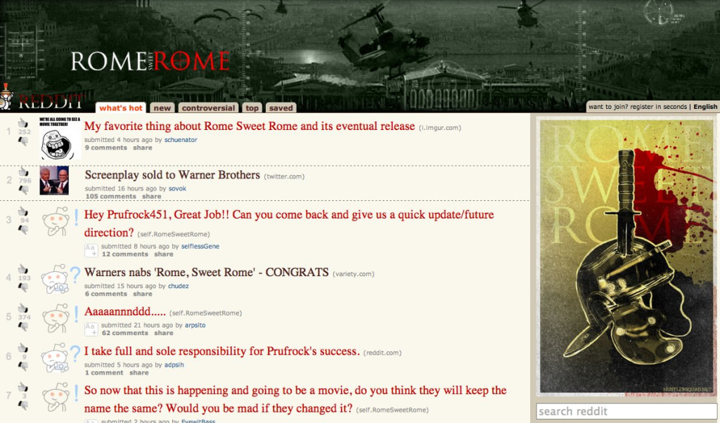 Historical sci-fi movie began as Internet comment