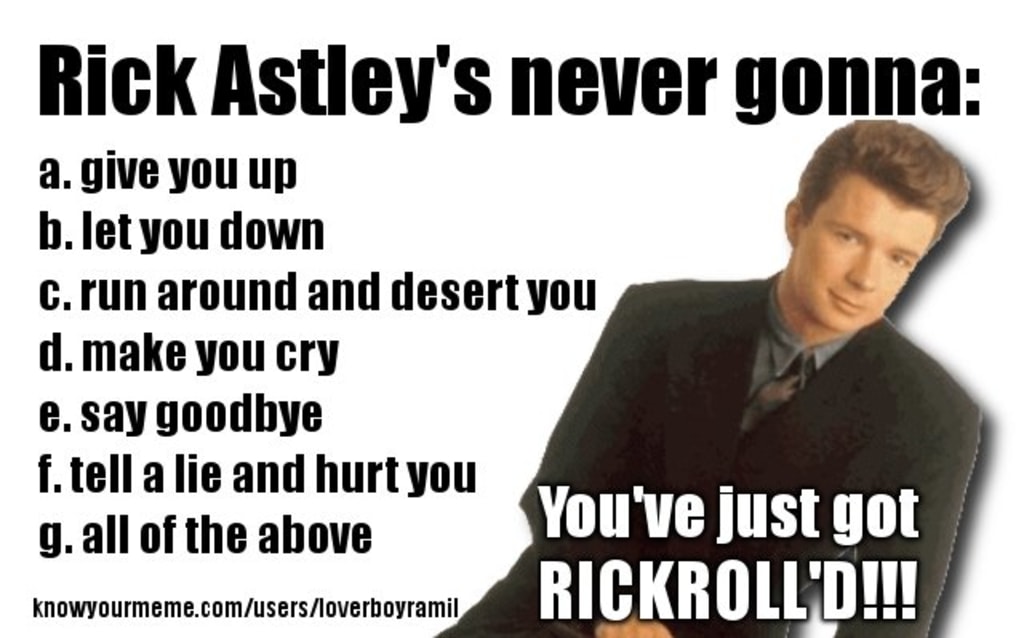 Funny on Sunday: don't get rickrolled – From experience to meaning…