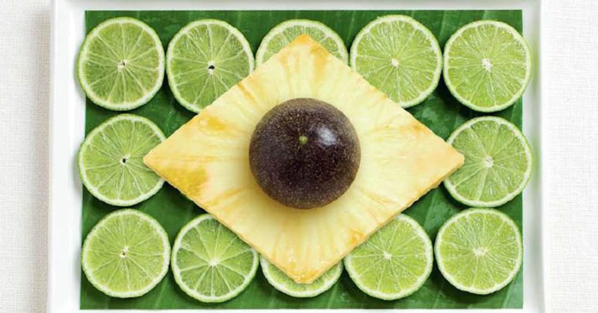 National flags made from food