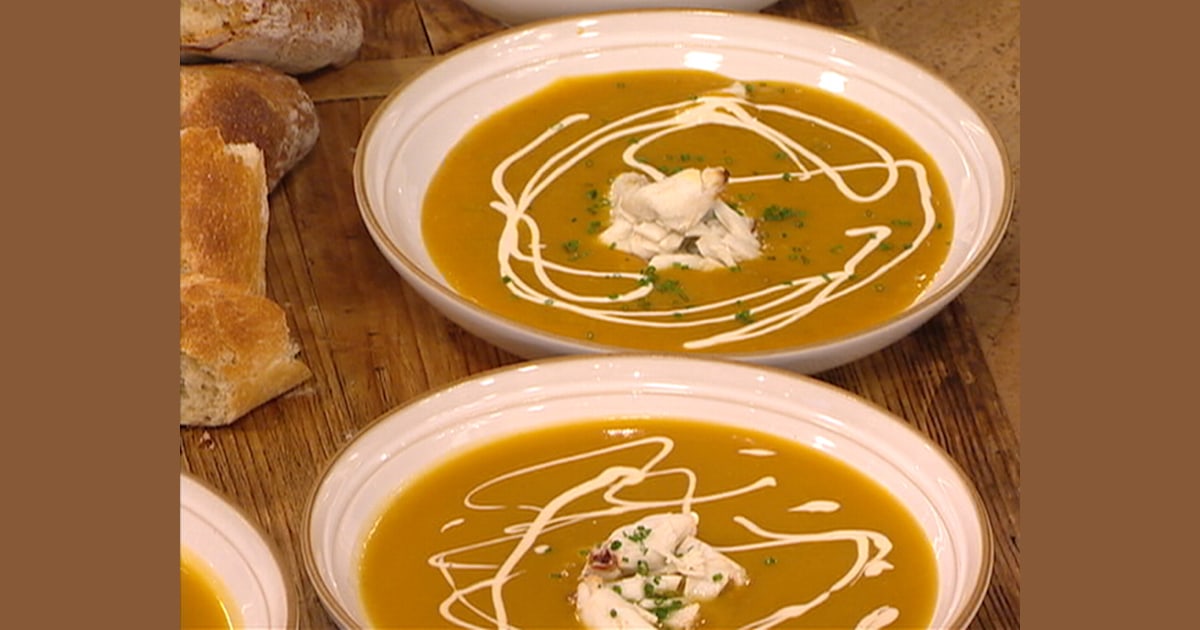 Chef Roble makes butternut squash, crab bisque