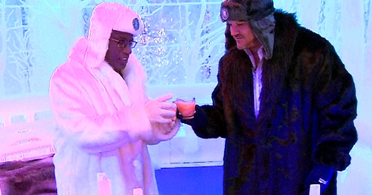Al Roker cools off at New York City ice bar