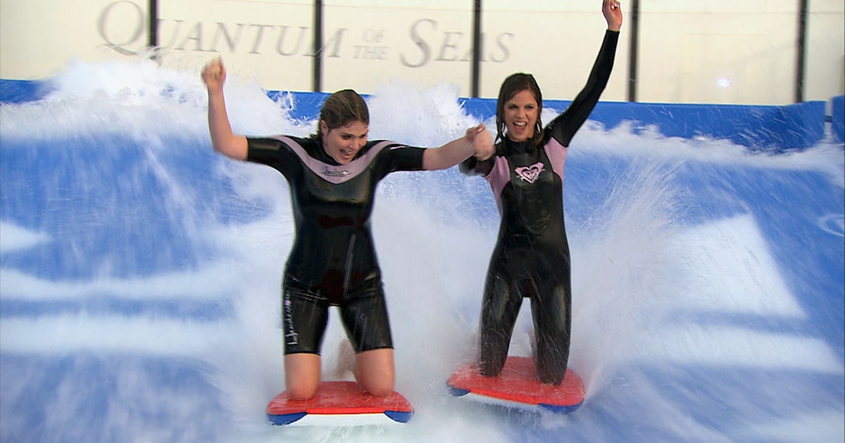 Natalie Morales and Jenna Bush Hager play around on Royal Caribbean’s