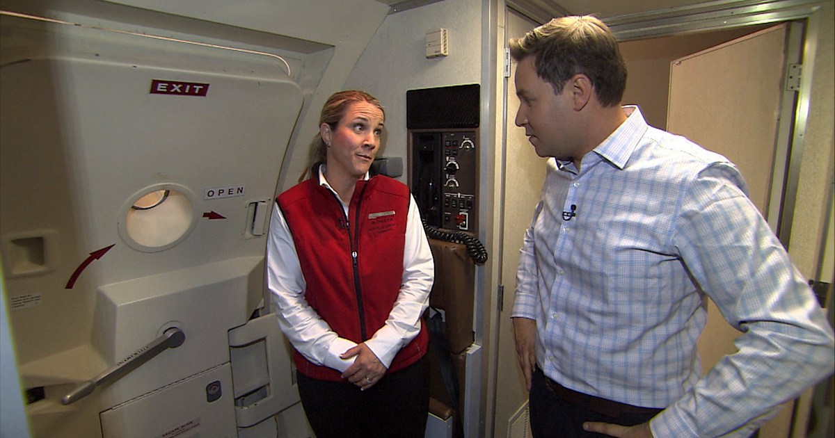 Jeff Rossen demonstrates how to escape plane crash