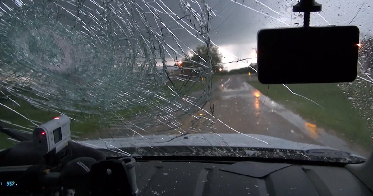 Watch: Driver caught in massive hail in Texas