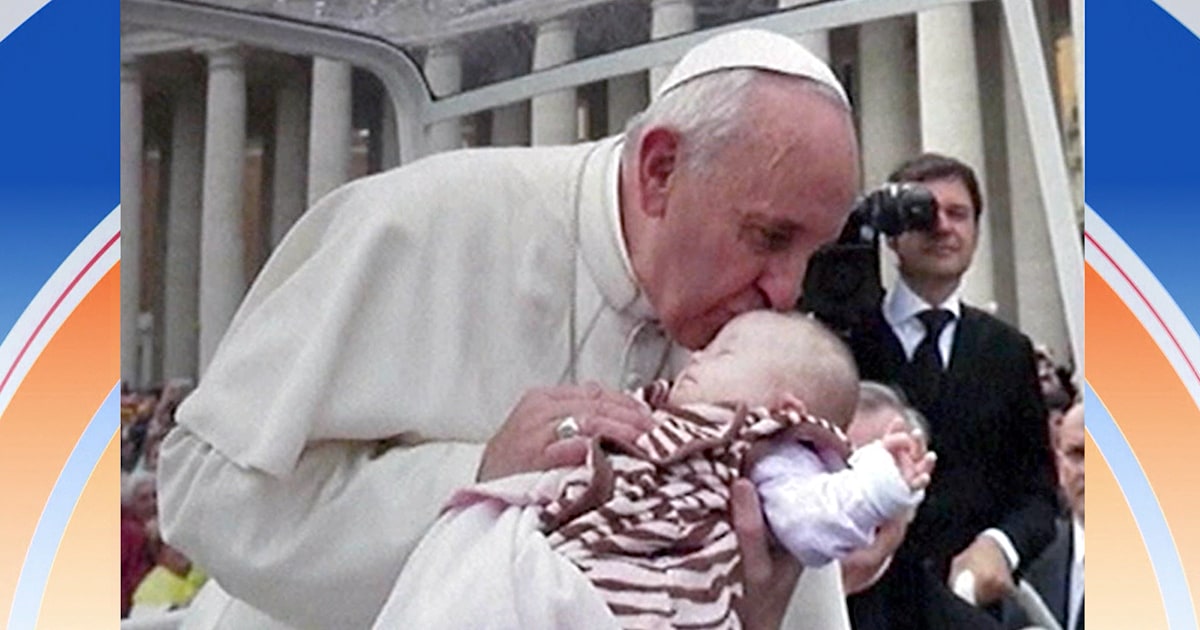 Family Pope Francis’ kiss ‘healed our baby’s heart’