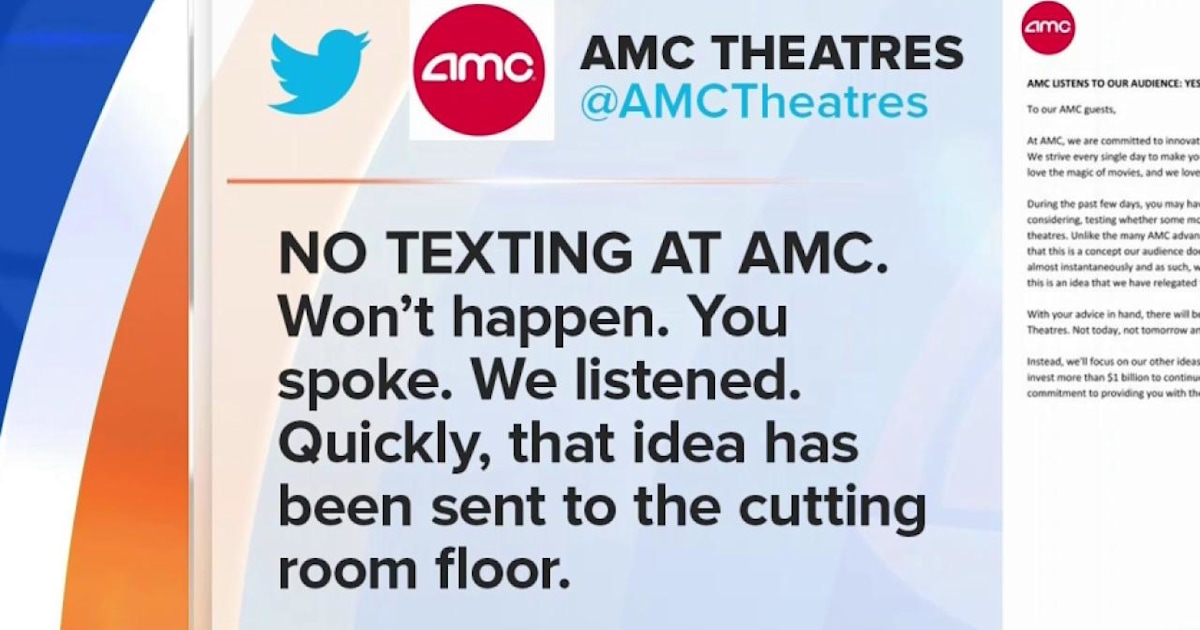 AMC quickly backpedals on idea to allow texting in theaters