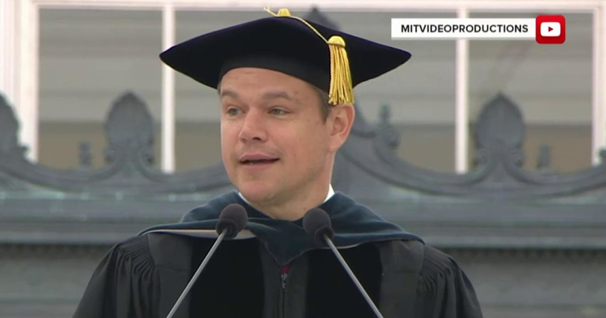 Matt Damon delivers funny commencement speech at MIT