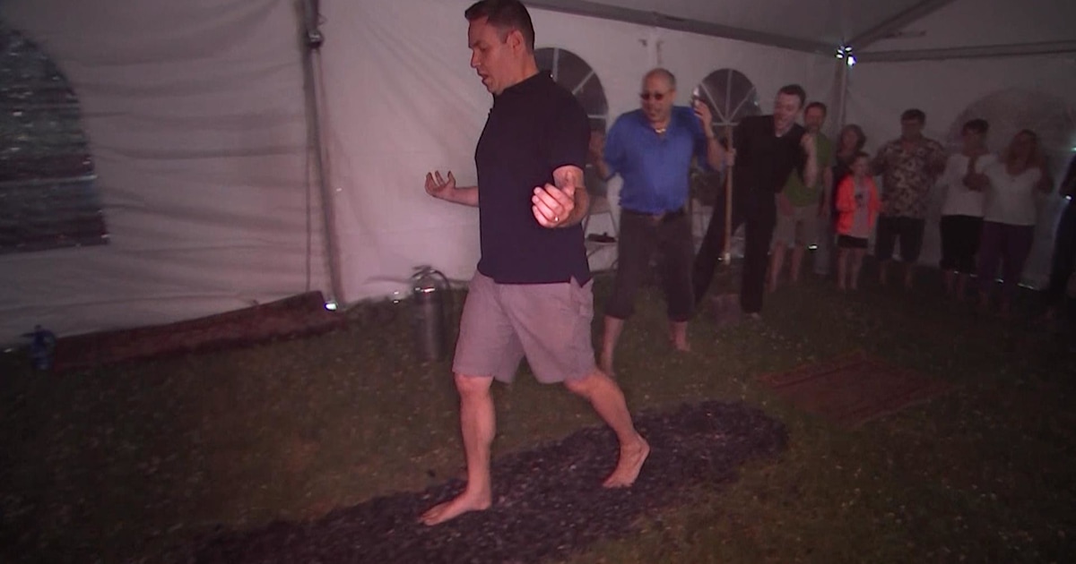 Jeff Rossen firewalks on hot coals live on TODAY
