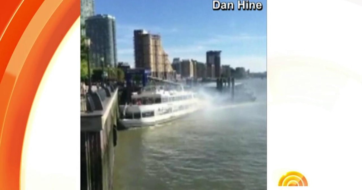 Frightening London boat crash caught on video