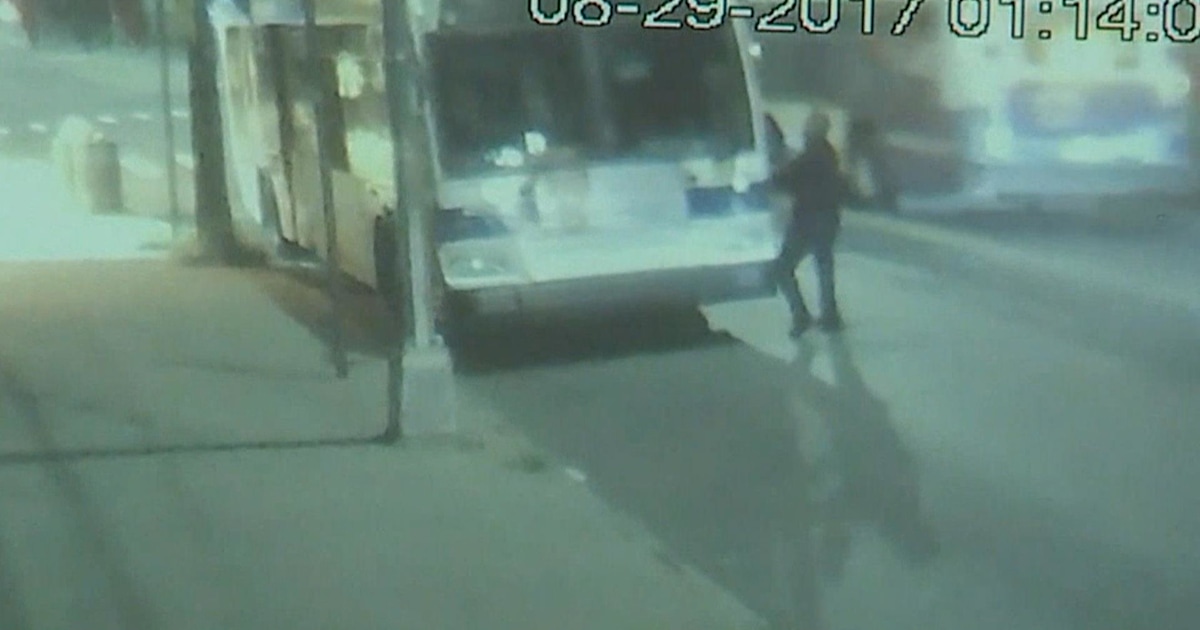 Runaway bus rolls backward, caught on video