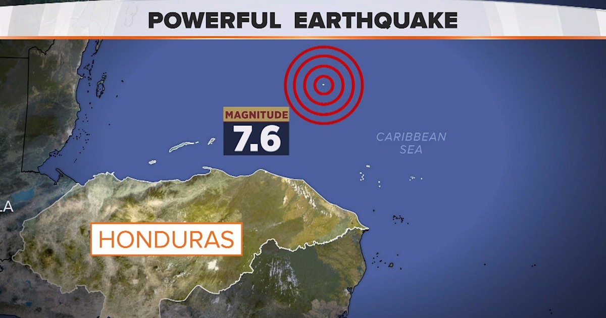 Earthquake strikes Caribbean off the coast of Honduras
