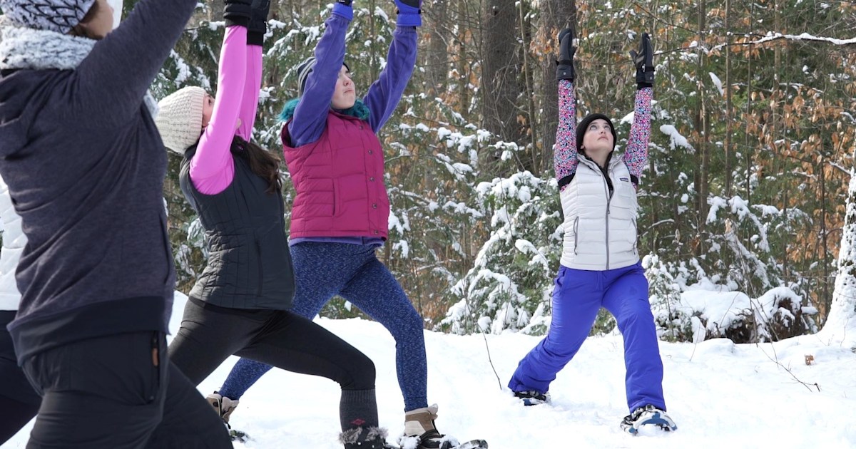 Snowshoe yoga may be just what you need to chill out