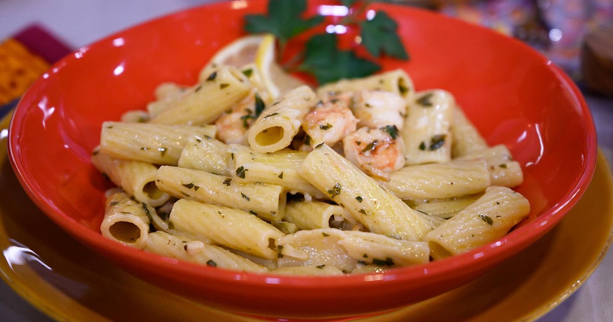Make Ryan Scott’s garlic shrimp rigatoni