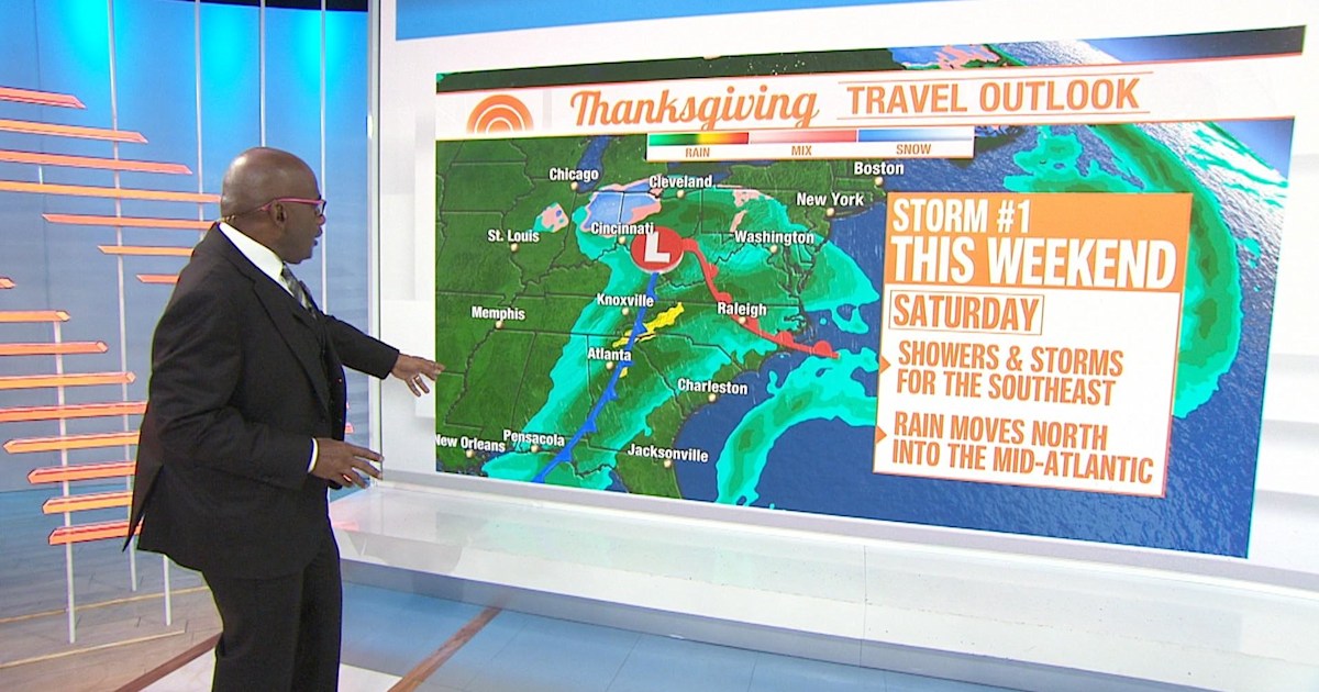 2 storms could disrupt Thanksgiving holiday travel for millions