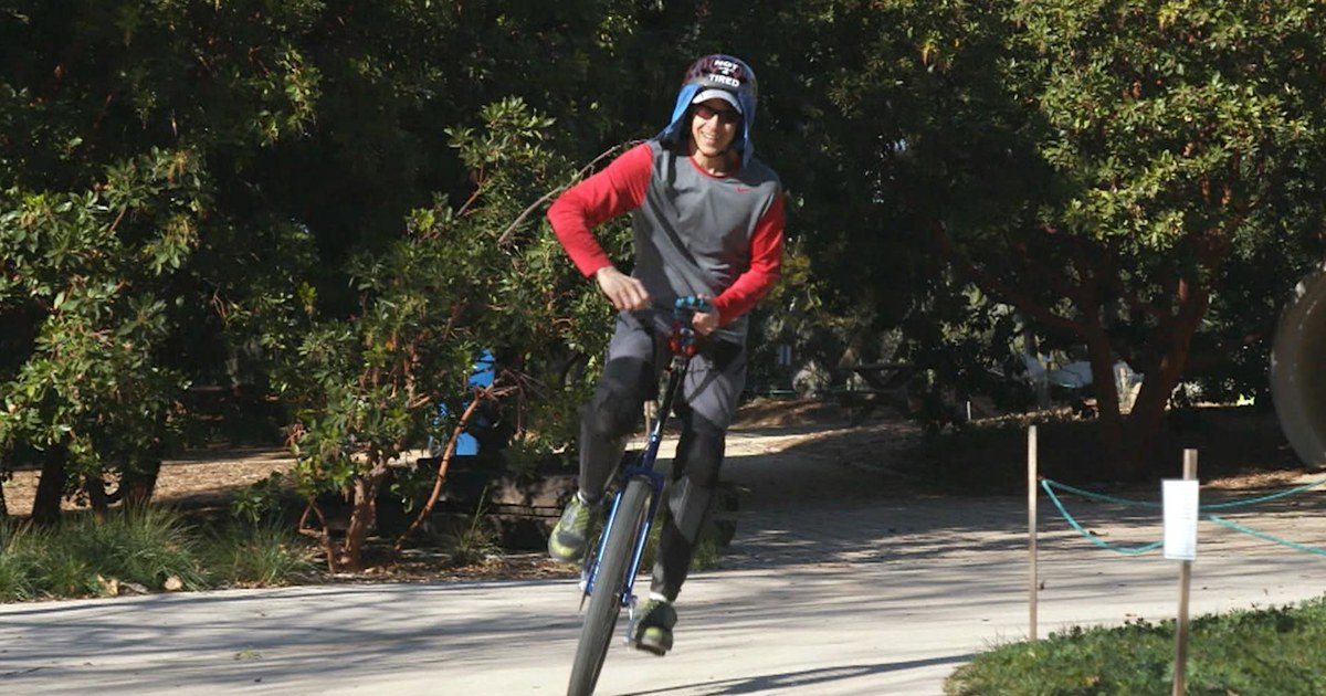 64yearold extreme unicyclist rides circles around his competition
