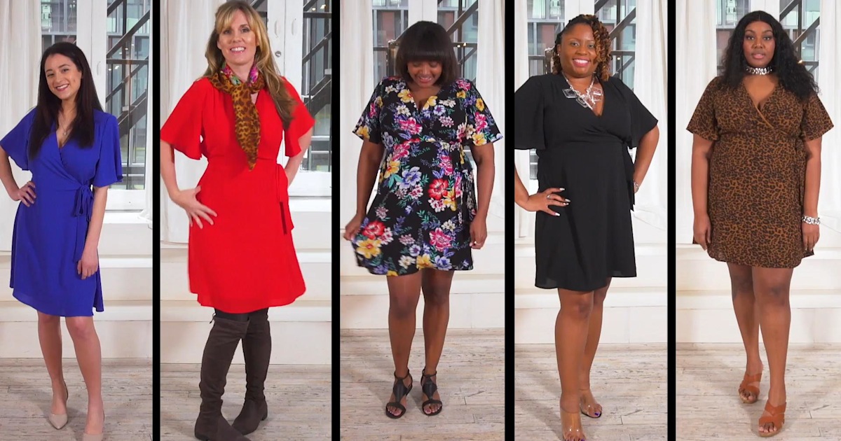 popular basics wrap dress Watch 5 women try on this $15 wrap dress that's perfect for summer