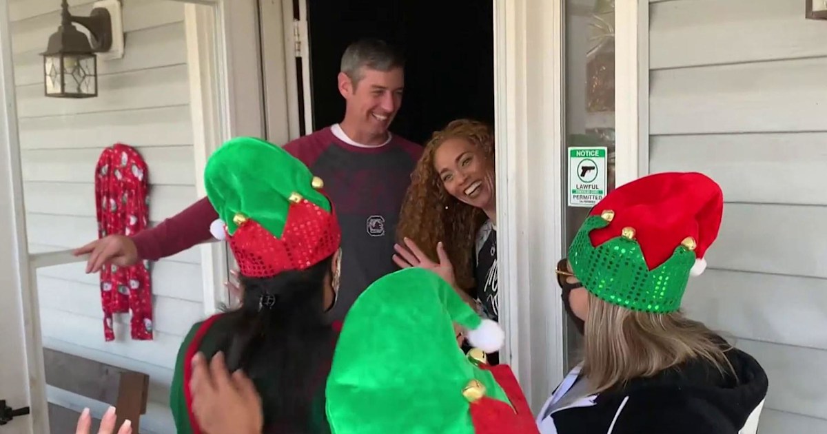 Watch a military family receive a surprise for the holidays