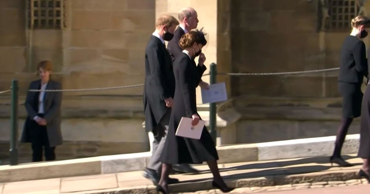 Prince William and Prince Harry share moment after funeral