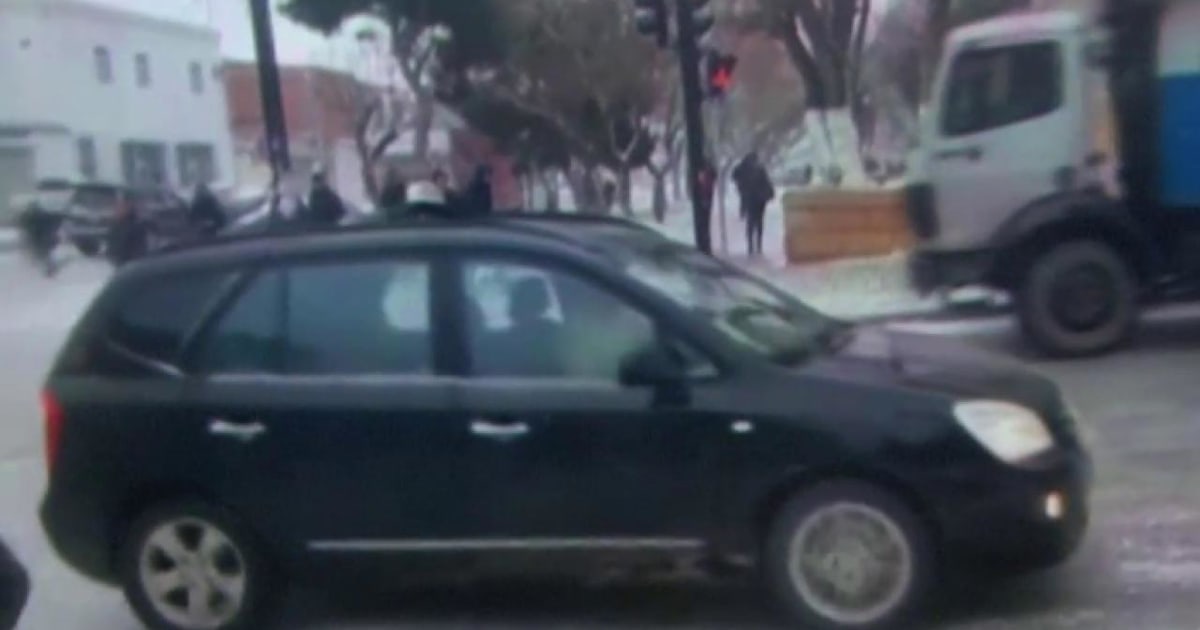 Video: Wild, icy, intersection sends cars and a bus flying