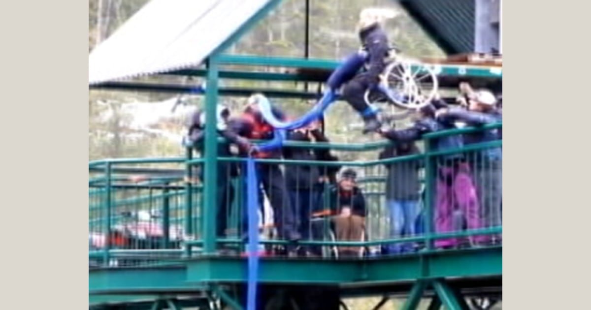 Bungee jumping in B.C., wheelchair included