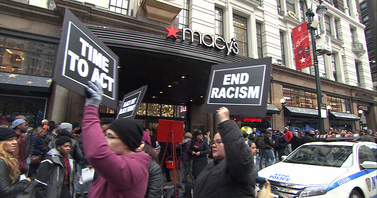 Protesters Rally Outside Macy's Flagship Store on Black Friday