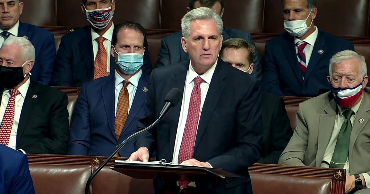 Rep. Kevin McCarthy makes 9-hour speech to stall vote on Build Back ...
