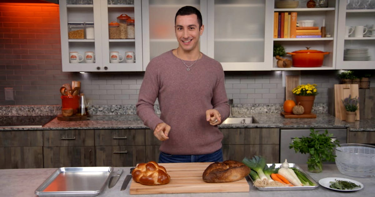 Jake Cohen makes stuffing extra flavorful with sourdough and challah breads