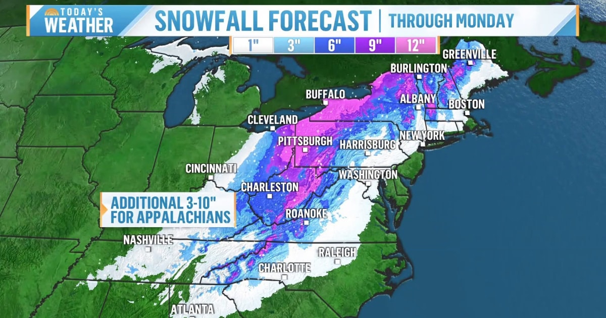 Severe snow and rare ice storm expected to hit the East Coast