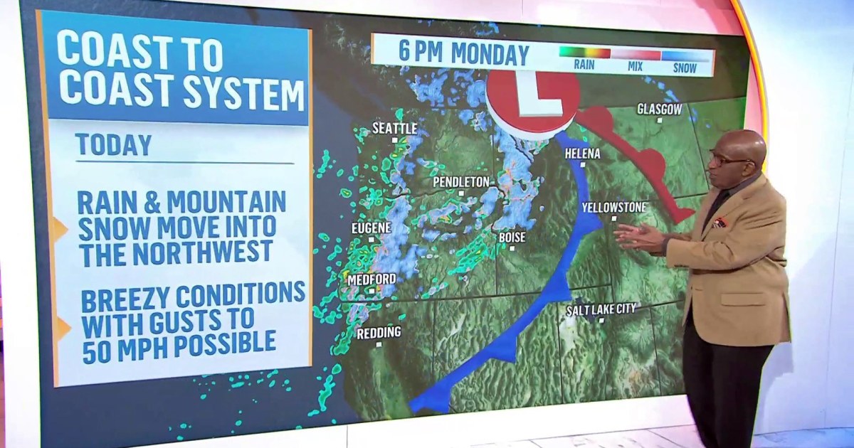 Rain, snow and wind this week as coast-to-coast system moves east