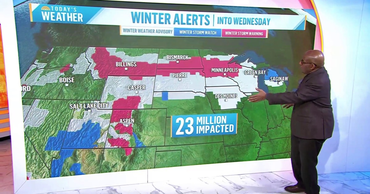 23 million under winter weather advisories or warnings