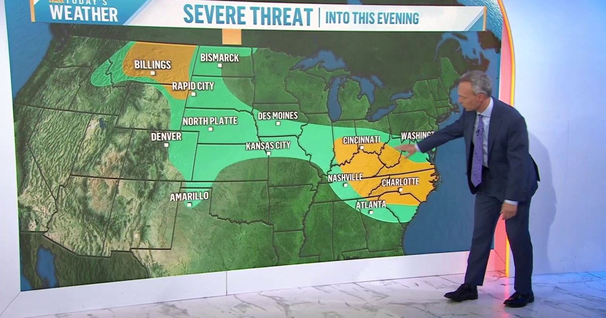29 million at risk of damaging wind gusts, hail across Mid-Atlantic