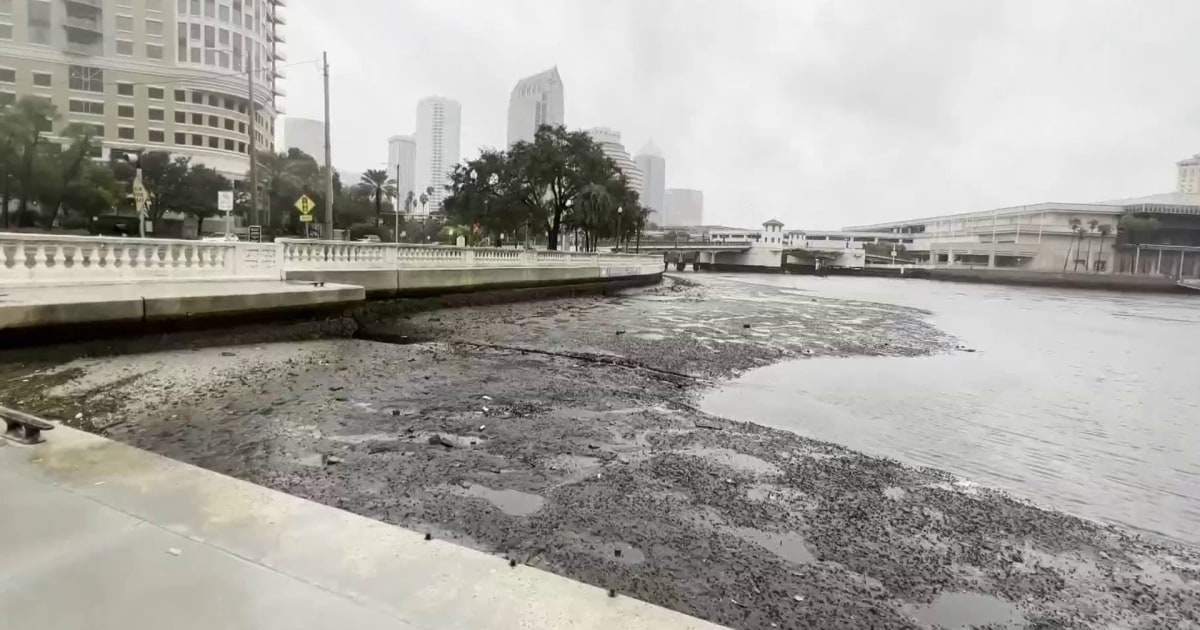 See viral photos of 'negative storm surge' in Tampa Bay