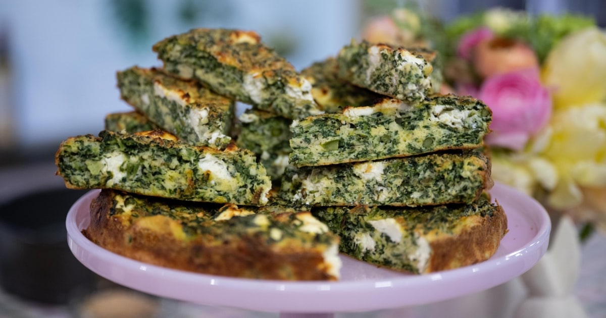 Spinach and asparagus frittata for Easter brunch Get the recipe!