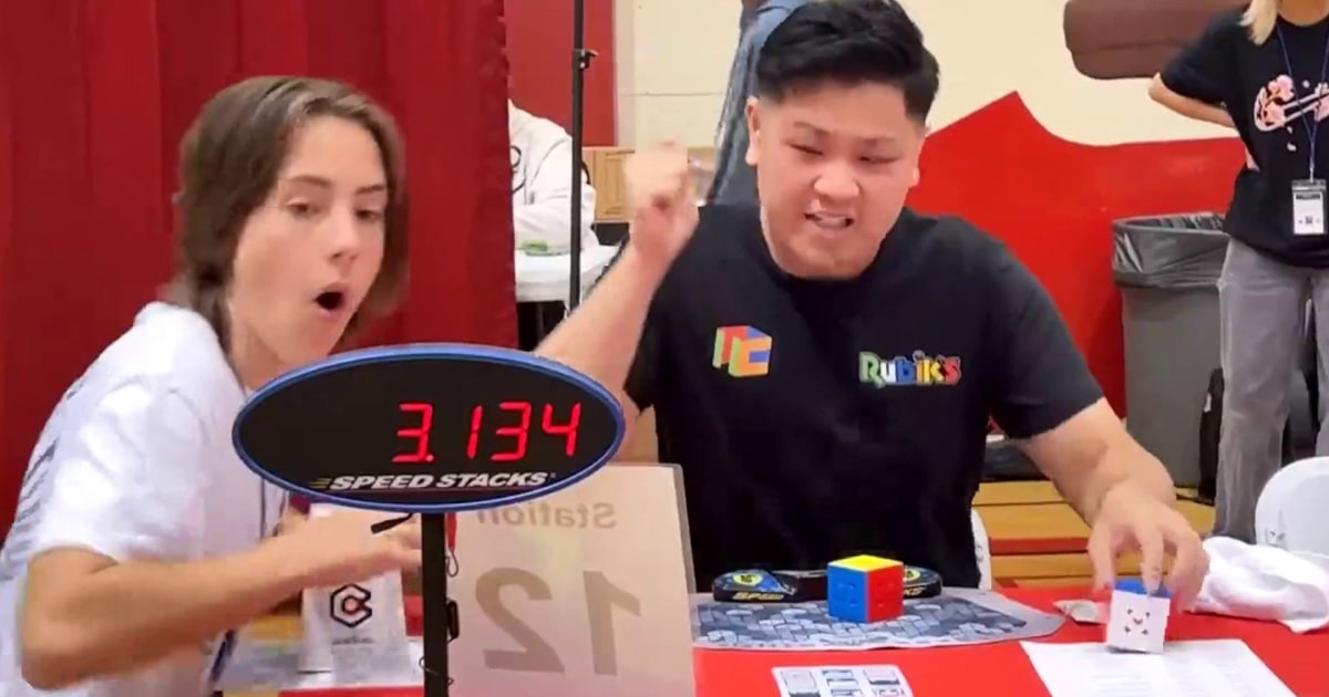 Watch: 21-year-old solves Rubik's cube in record 3.13 seconds