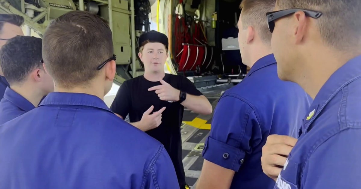 Lost boater reunites with Coast Guard members who rescued him