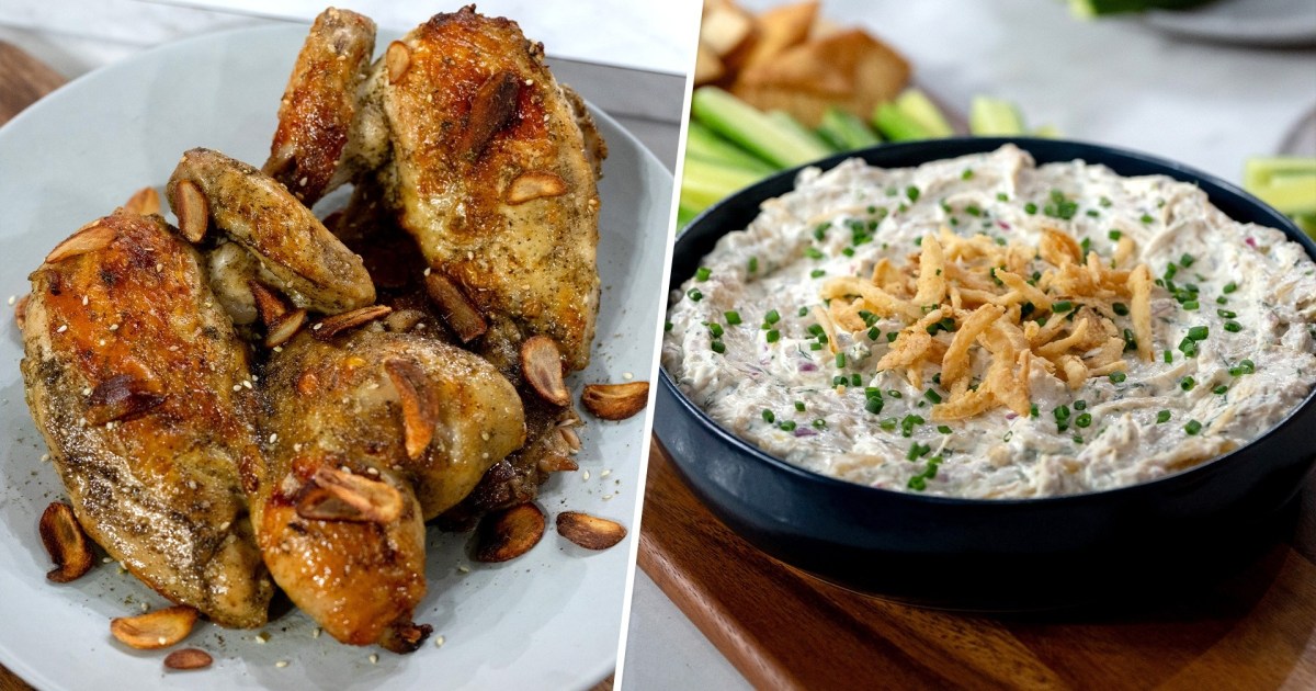 Crispy za’atar chicken and French onion labneh Get the recipes!