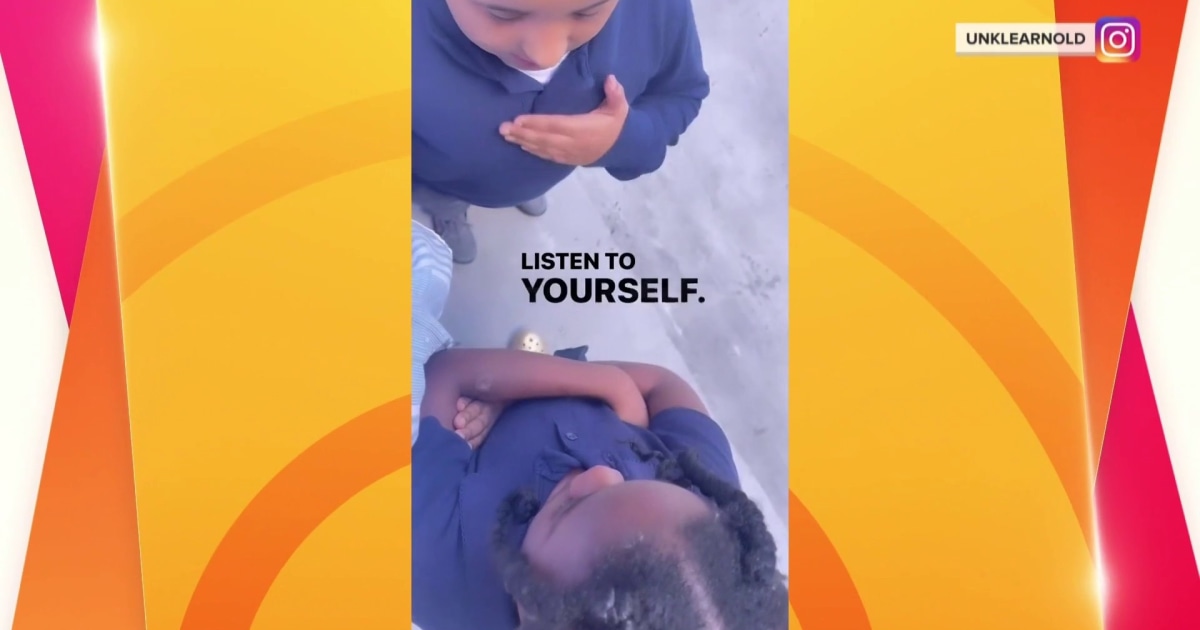 Child hypes his friend up after she was bullied on the playground