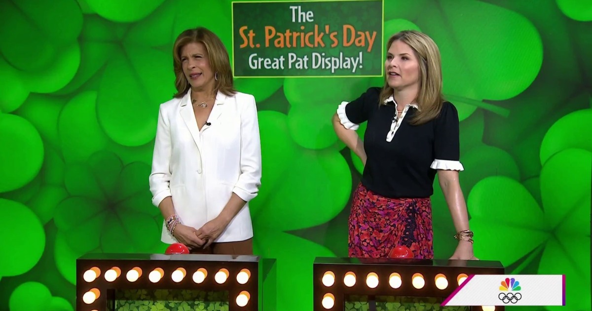 Hoda and Jenna play a Patrick-themed game for St. Patrick's Day