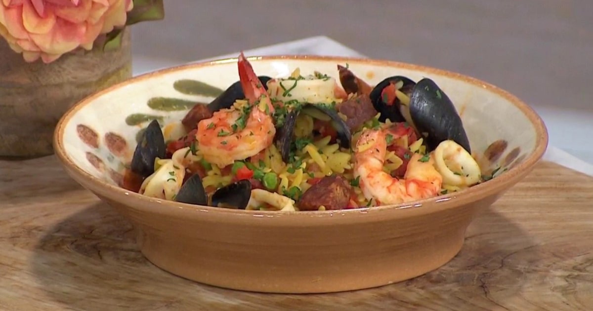 Orzo seafood paella Get Tatiana Rosana’s recipe
