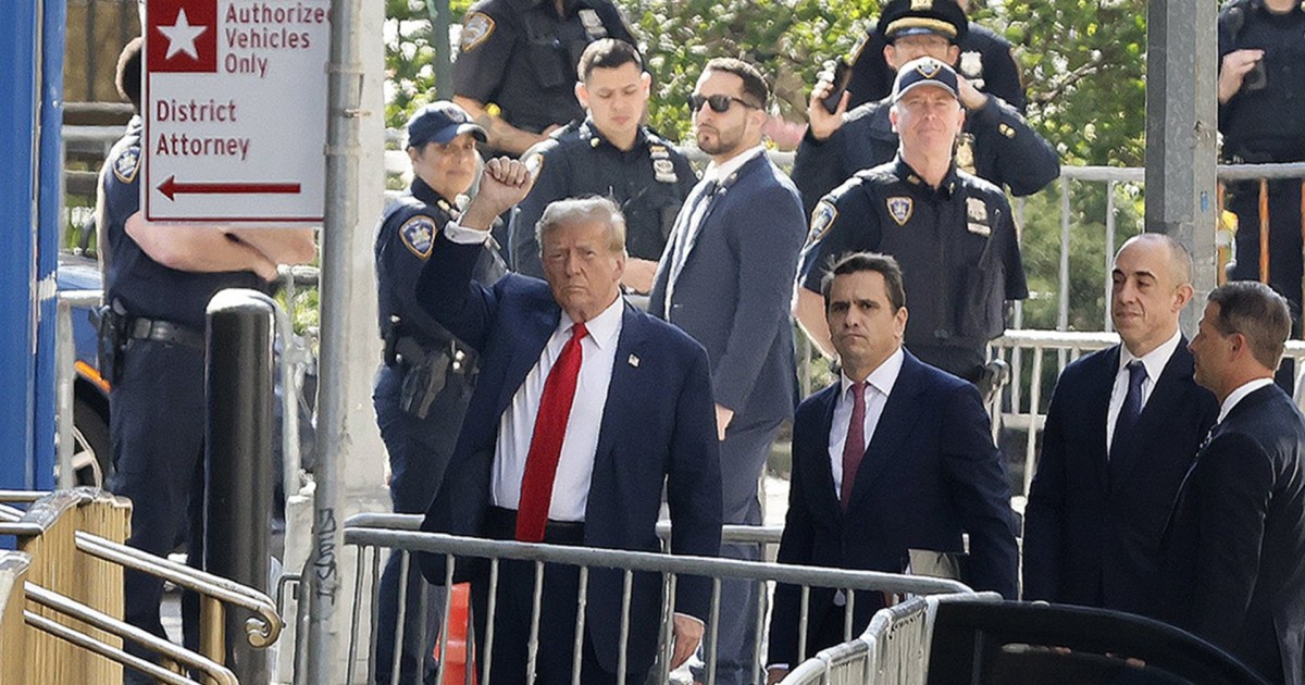 Donald Trump arrives to court for criminal trial jury selection